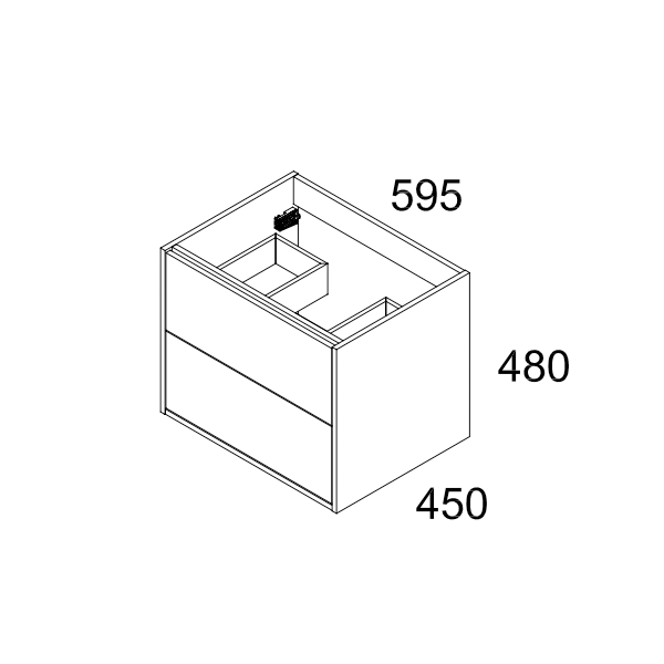 Venti 600mm Wall Hung Vanity Unit  - Matt Black