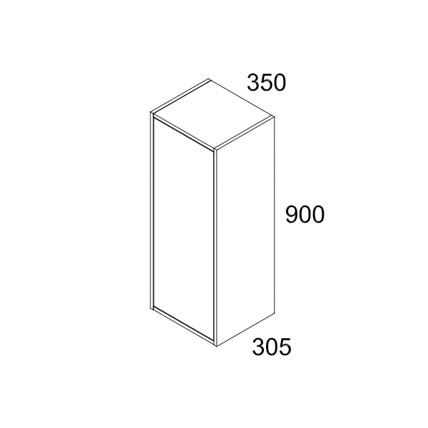 Venti 900mm Wall Hung Wall Cabinet - Ostippo Oak