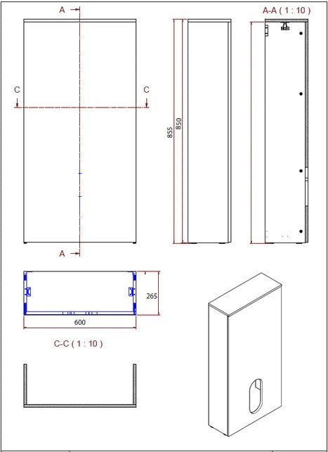 Venti WC Toilet Cabinet - Matt Black