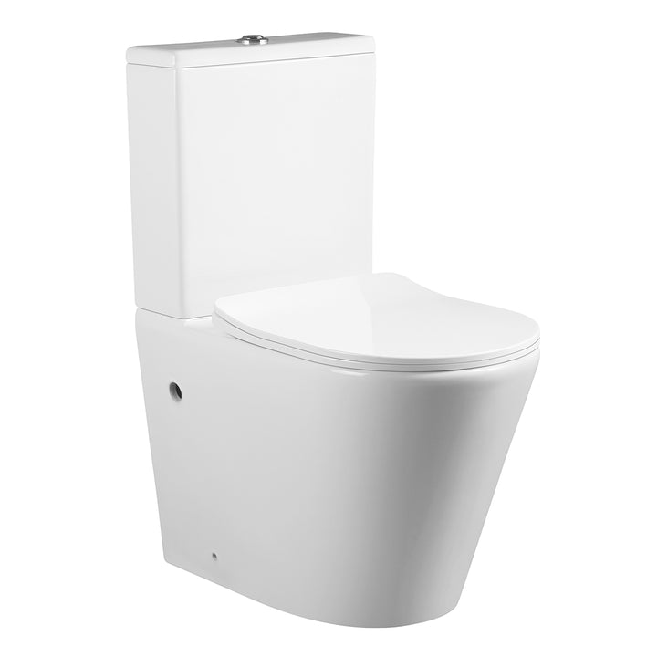 Scene Rimless Close Coupled Back to Wall Toilet - Gloss White