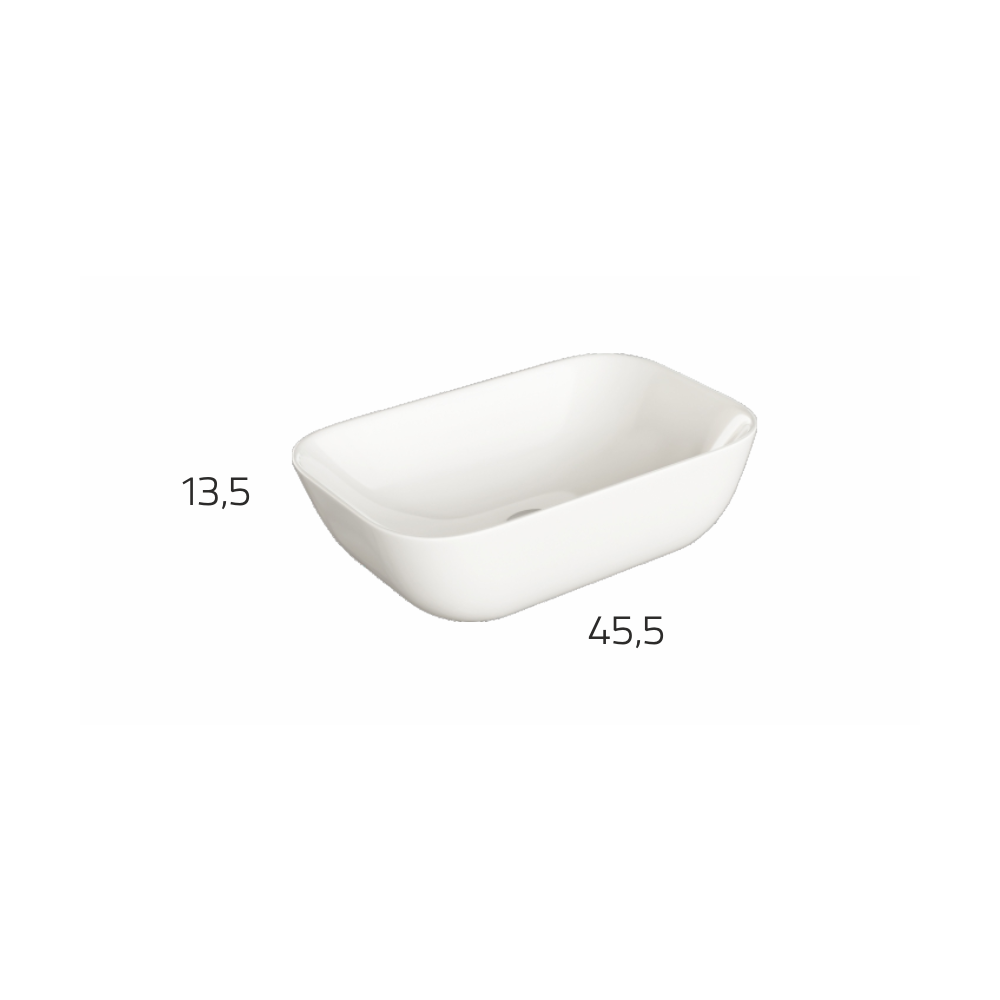 Zeus 455mm Countertop Basin - Gloss White