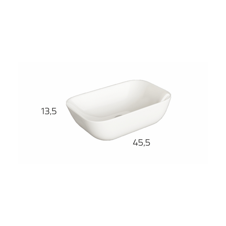 Zeus 455mm Countertop Basin - Gloss White
