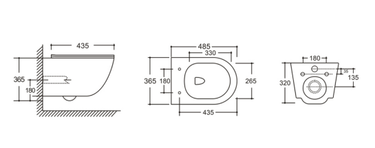 Scene Rimless Wall Hung Toilet - Gloss White