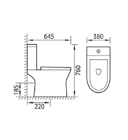 Amalfi Open Back Close Coupled Toilet with Soft Close Seat