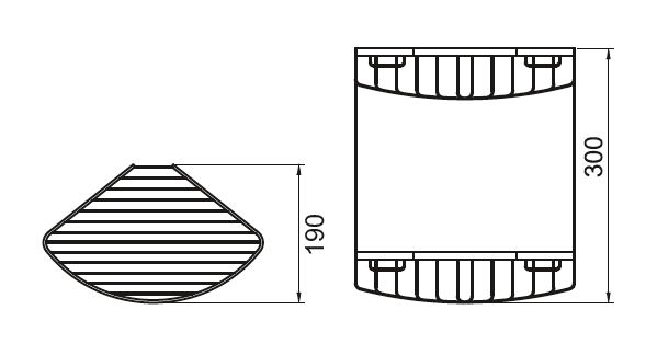Chrome-plated Corso double corner wire basket — compact, space-saving shower organiser with angled design for corner installation
