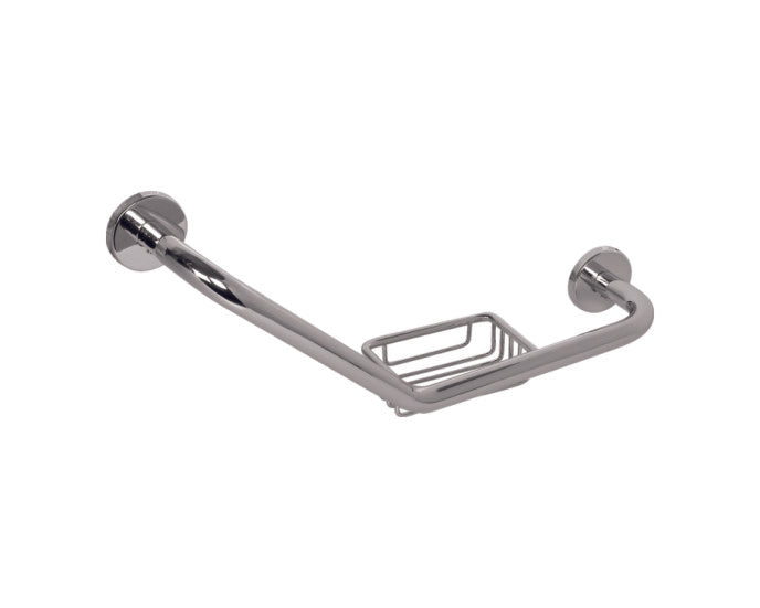 Corso Grab Rail with Wire Basket - Chrome