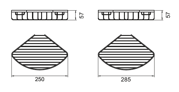 Chrome-plated Corso corner wire basket — compact, space-saving shower organiser with angled design for corner installation