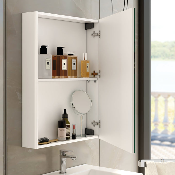 Lavio 600mm 1 Door Mirror Cabinet - Gloss White