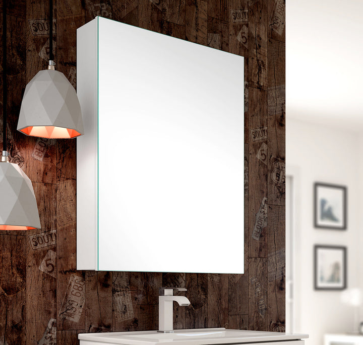 Lavio 600mm 1 Door Mirror Cabinet - Gloss White