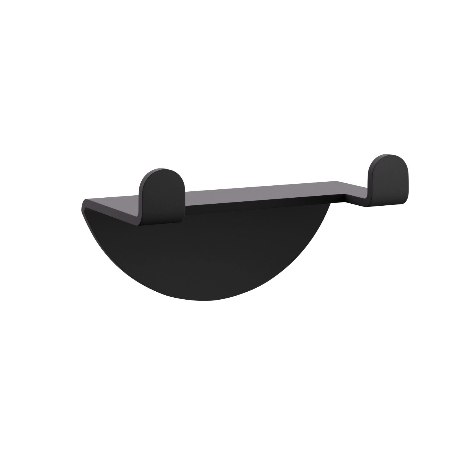 Milan Noir double robe hook in matt black — wall-mounted cylindrical stainless steel and brass twin hook