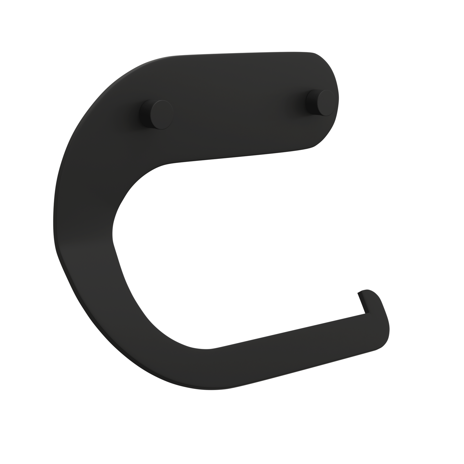 Milan Noir toilet roll holder in matt black — wall-mounted, cylindrical design in stainless steel and brass