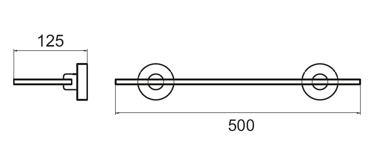 Wall-mounted Nero Noir round glass shelf in matt black — detail showing bracket mount, frosted glass edge and matte finish