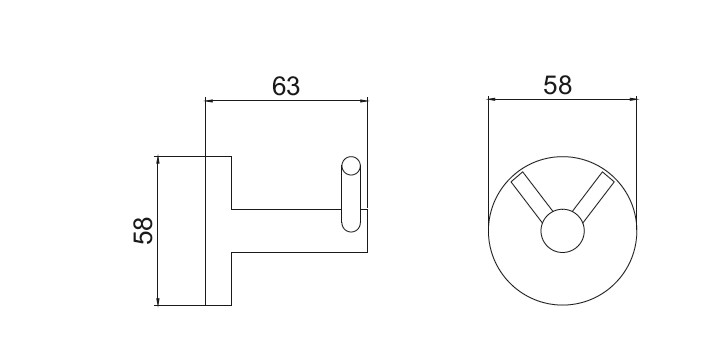 Close-up of Nero Noir matt black robe hook — showing matte finish, round mounting plate and single hook detail